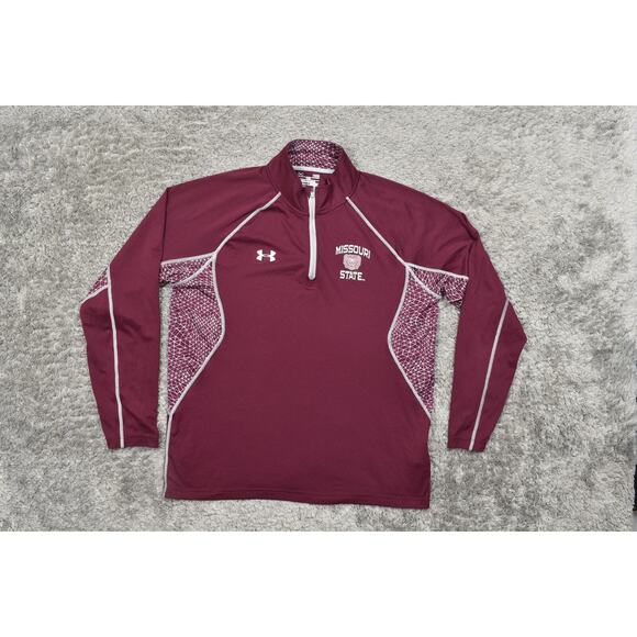 Under Armour Men's L Red Pullover Sweatshirt Loose Missouri State Quarter - Picture 2 of 7